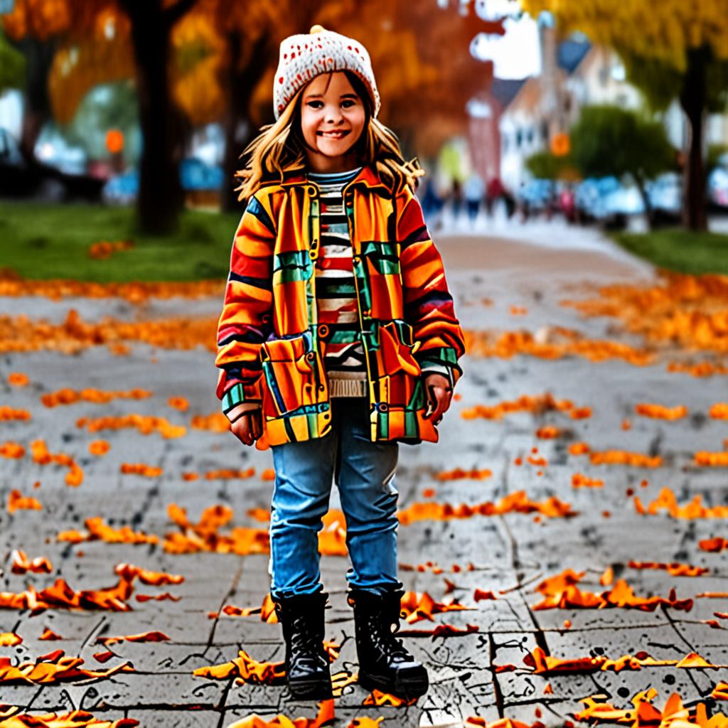 Niños de los años 90 disfrutando de un día frío de otoño